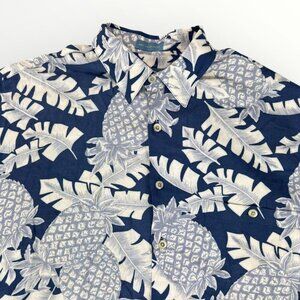 Kaylua Bay Resortwear Pineapple AOP Mens 100% Rayon Hawaiian Tropical Camp Shirt